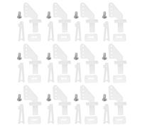 sourcing map 12Pcs Nylon Control Horns, 4 Hole Adjustment Needle Control Horn Rudder Angle with Adjusting Chuck for RC Airplane KT DIY Model Plane Parts Accessories, White