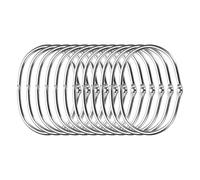 Sourcing Map 12pcs Oval Shower Curtain Rings, 1.4 Inch ID Iron Snap Hooks, Silver