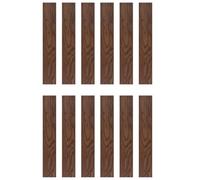 sourcing map 12pcs Peel and Stick Floor Tile 36" x 6" Self Adhesive PVC Wood Grain Flooring Waterproof Coffee Oak Style Plank Flooring for Bedroom Living Room, Coffee