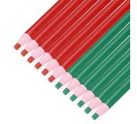 sourcing map 12PCS Peel-Off Grease Pencils, Color China Markers for Glass Metal Plastic Paper, Non-Sharpening Wax Pencils for Coloring Drawing Marking, Green & Red