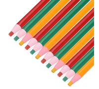 sourcing map 12PCS Peel-Off Grease Pencils, Color China Markers for Glass Metal Plastic Paper, Non-Sharpening Wax Pencils for Coloring Drawing Marking, Red & Green & Yellow