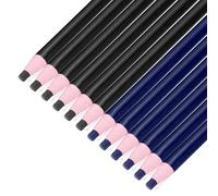 sourcing map 12PCS Peel-Off Grease Pencils, Color China Markers for Glass Metal Plastic Paper, Non-Sharpening Wax Pencils for Coloring Drawing Marking, Blue & Black