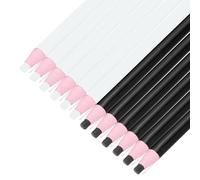 sourcing map 12PCS Peel-Off Grease Pencils, Color China Markers for Glass Metal Plastic Paper, Non-Sharpening Wax Pencils for Coloring Drawing Marking, White & Black