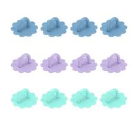 sourcing map 12Pcs Phone Ring Holder (0.9 Inch) - Adhesive Flower Shaped Phone Finger Grip Hook Smartphones Keychain Ring Charm Loop for DIY Tablet Case Accessories, Purple/Green/Blue