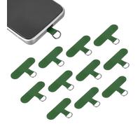 sourcing map 12pcs Phone Tether Tab, Universal Phone Lanyard Patch t Shape Cell Phones Strap Replacement Part for Most Smartphone Cases, Dark Green