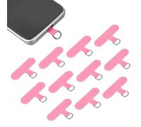 sourcing map 12pcs Phone Tether Tab, Universal Phone Lanyard Patch t Shape Cell Phones Strap Replacement Part for Most Smartphone Cases, Pink