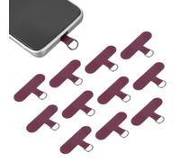 sourcing map 12pcs Phone Tether Tab, Universal Phone Lanyard Patch t Shape Cell Phones Strap Replacement Part for Most Smartphone Cases, Wine Red