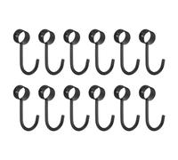 sourcing map 12Pcs Pipe Rod Hooks, Stainless Steel 19mm/0.75" Inner Dia Adjustable Rod Closet Rod Hooks Coat Hook for Wardrobe Hanging Pots, Black