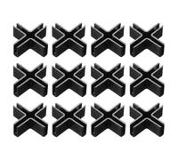 sourcing map 12Pcs Plastic Glass Connector, Cross Shaped Glass to Glass Clamp for 4mm Thick, Fixing Bracket Rimless Clip Holder for Aquarium Fish Tank Display Shelves, (4mm, Black)