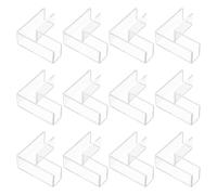 sourcing map 12Pcs Plastic Glass Connector, Suitable for 10mm Thick l Shaped Glass to Glass Clamp, Fixing Bracket Rimless Clip Holder for Aquarium Fish Tank Display Shelves, Transparent