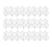 sourcing map 12Pcs Plastic Glass Connector, Suitable for 12mm Thick Cross Shaped Glass to Glass Clamp, Fixing Bracket Rimless Clip Holder for Aquarium Fish Tank Display Shelves, Transparent