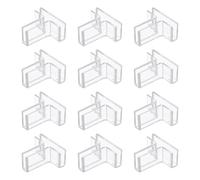 sourcing map 12Pcs Plastic Glass Connector, Suitable for 4mm Thick t Shaped Glass to Glass Clamp, Fixing Bracket Rimless Clip Holder for Aquarium Fish Tank Display Shelves, Transparent