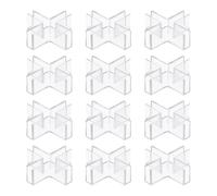 sourcing map 12Pcs Plastic Glass Connector, Suitable for 5mm Thick Cross Shaped Glass to Glass Clamp, Fixing Bracket Rimless Clip Holder for Aquarium Fish Tank Display Shelves, Transparent