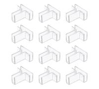 sourcing map 12Pcs Plastic Glass Connector, Suitable for 5mm Thick t Shaped Glass to Glass Clamp, Fixing Bracket Rimless Clip Holder for Aquarium Fish Tank Display Shelves, Transparent
