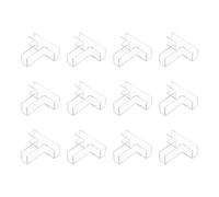 sourcing map 12Pcs Plastic Glass Connector, Suitable for 8mm Thick t Shaped Glass to Glass Clamp, Fixing Bracket Rimless Clip Holder for Aquarium Fish Tank Display Shelves, Transparent