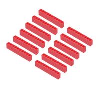 sourcing map 12pcs Plastic Hex Shank Screwdriver Bit Holder Organizer 10 Holes 1/4 Inch Plastic Drill Bits Storage Case for Any 1/4" Hex Shank Metal Driver Bits Use, Red