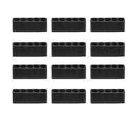 sourcing map 12pcs Plastic Hex Shank Screwdriver Bit Holder Organizer 5 Holes 1/4 Inch Plastic Drill Bits Storage Case for Any 1/4" Hex Shank Metal Driver Bits Use, Black