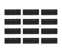 sourcing map 12pcs Plastic Hex Shank Screwdriver Bit Holder Organizer 6 Holes 1/4 Inch Plastic Drill Bits Storage Case for Any 1/4" Hex Shank Metal Driver Bits Use, Black