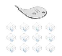 sourcing map 12pcs Port Blocker Locking RJ45 Port/Dust PC Blocker Cap with Coded Key,Blue