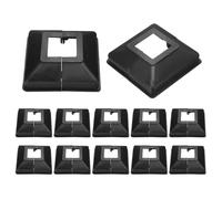 sourcing map 12Pcs Post Base Cover, 3.5"x3.25" (Internal Size 1.2"x1.2") PVC Split Style Post Skirt, Porch Column Wrap for Post Fence Deck Cable Railing Baluster Stair Rails, Black