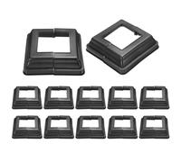 sourcing map 12Pcs Post Base Cover, 6"x5.75" (Internal Size 3.25"x3.25") PVC Split Style Post Skirt, Porch Column Wrap for Post Fence Deck Cable Railing Baluster Stair Rails, Black