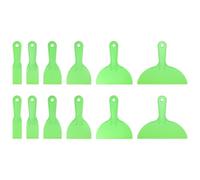 sourcing map 12pcs Putty Scraper Set Plastic Flexible Putty Knives Disposable Paint Spreader Cleaner Tool for Spackling, Patching Painting Repairing, Green