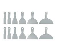 sourcing map 12pcs Putty Scraper Set Plastic Flexible Putty Knives Disposable Paint Spreader Cleaner Tool for Spackling, Patching Painting Repairing, Gray