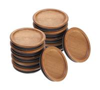 sourcing map 12pcs Regular Mouth Mason Jar Lids, 70mm Wooden Canning Lids with Airtight Silicone Seal for Ball, Jars, Coffee