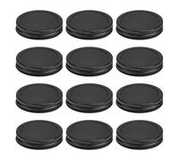 sourcing map 12Pcs Regular Mouth Mason Jar Lids, Mason Canning Jar Lids with Airtight Seal, Mason Storage Covers Caps, Black