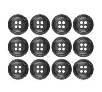 sourcing map 12pcs Resin Sewing Button, 18mm 11/16-Inch 4 Holes Round Buttons for Coat, Men's Suit, Clothes Garment, Black