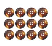 sourcing map 12pcs Resin Sewing Button, 23mm 7/8-Inch 4 Holes Round Buttons for Coat, Men's Suit, Clothes Garment, Coffee Brown