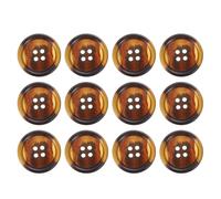 sourcing map 12pcs Resin Sewing Button, 28mm 1 1/8-Inch 4 Holes Round Buttons for Coat, Men's Suit, Clothes Garment, Coffee Brown