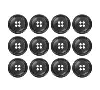 sourcing map 12pcs Resin Sewing Button, 28mm 1 1/8-Inch 4 Holes Round Buttons for Coat, Men's Suit, Clothes Garment, Black
