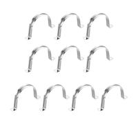 sourcing map 12Pcs Rigid Pipe Straps, 80mm(3.15") 201 Stainless Steel 2 Hole U-Shaped Bracket Tube Hanger Pipe Clamps for Fixing Pipe Cable