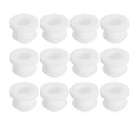sourcing map 12Pcs Rubber Grommets 10.5mm Drill Hole, 7.5mm ID Hole Top Hat Grommet Black Silicone Rubber Hole Plug Gasket for Wiring, Automotive, White