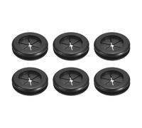 sourcing map 12Pcs Rubber Grommets 11/16"(18mm) ID 7/8"(22mm) Drill Hole Double Sided Firewall Hole Plugs Round Electrical Wiring Gasket, Black