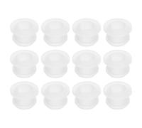 sourcing map 12Pcs Rubber Grommets 11mm Drill Hole, 8mm ID Hole Top Hat Grommet Black Silicone Rubber Hole Plug Gasket for Wiring, Automotive, Clear
