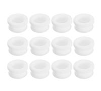 sourcing map 12Pcs Rubber Grommets 17mm Drill Hole, 13mm ID Hole Top Hat Grommet Black Silicone Rubber Hole Plug Gasket for Wiring, Automotive, White