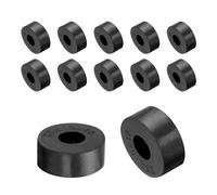 sourcing map 12pcs Rubber Spacers 25mm OD, 10mm ID, 10mm Height Round Anti Vibration Spacer Rubber Bushing Grommets Thick Rubber Washers for Home Car Accessories