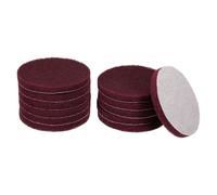 sourcing map 12pcs Scrubber Scouring Pads 500 Grits 4 Inch Drill Power Brush Hoop and Loop Surface Conditioning Disc Drill Scuffing Disc Scrub Pads for Home Kitchen Cleaning, Dark Red