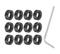 sourcing map 12pcs Set-Screw Collars 12mm Bore, Black Oxide Steel Shaft Collars, 22mm OD, 8mm Width, Landing Gear Stopper Wheel Collar with Hex Wrench