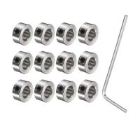 sourcing map 12pcs Set-Screw Collars 6.05mm Bore, Nickel Plated Steel Shaft Collars, 11mm OD, 5mm Width, Landing Gear Stopper Wheel Collar with Hex Wrench