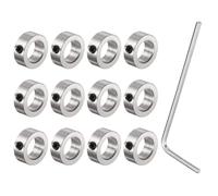 sourcing map 12pcs Set-Screw Collars 8.05mm Bore, Nickel Plated Steel Shaft Collars, 13mm OD, 5mm Width, Landing Gear Stopper Wheel Collar with Hex Wrench