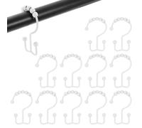 sourcing map 12Pcs Shower Curtain Hooks, Metal Double Glide Shower Rings, Curtain Rolling Shower Hooks for Rust-Resistant Sliding Smoothly, White