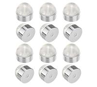 sourcing map 12Pcs Silicone Earring Backs, Soft Clear Earring Stoppers Replacement Rubber Locking Earring Backs for Studs Fish Hook Earrings, 5.2mm White Gold