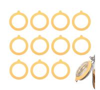 sourcing map 12Pcs Silicone Replacement Gasket for Glass Jars, 9.5cm / 3.7 Inch OD Silicone Seals Rings Airtight Leakproof Mason Jar Sealing Rings for Canning Jar Glass Top Jars, Yellow