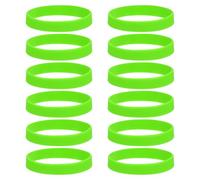 sourcing map 12Pcs Silicone Rubber Bands Non-Slip 4 Inch Flat Elastic Rubber Wrapping Bands for Books, Traps, Art, Wrapping Paper, Cord Wraps, Green