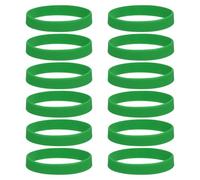 sourcing map 12Pcs Silicone Rubber Bands Non-slip 4 Inch Flat Elastic Rubber Wrapping Bands for Books, Traps, Art, Wrapping Paper, Cord Wraps, Dark Green