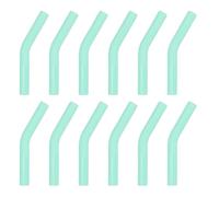 sourcing map 12Pcs Silicone Straw Tips, Silicone Straw Elbows Tip, Soft Reusable Metal Straw Covers Fit for 8mm/0.31" OD Stainless Steel Straws, Mint Green