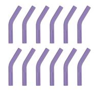 sourcing map 12Pcs Silicone Straw Tips, Silicone Straw Elbows Tip, Soft Reusable Metal Straw Covers Fit for 8mm/0.31" OD Stainless Steel Straws, Purple
